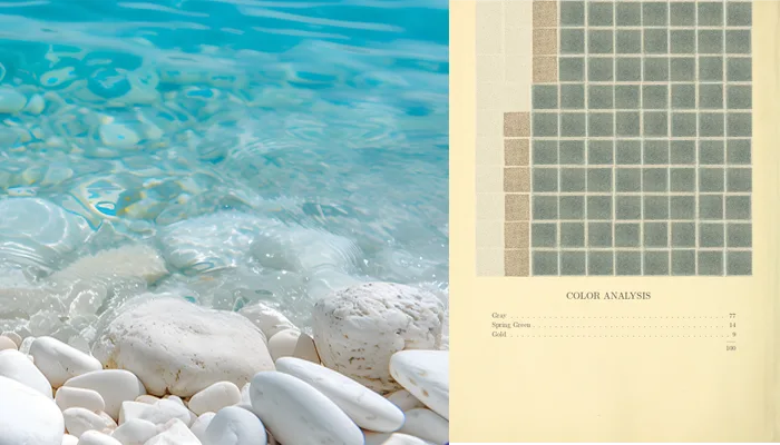 image of a beach beside a colour chart.